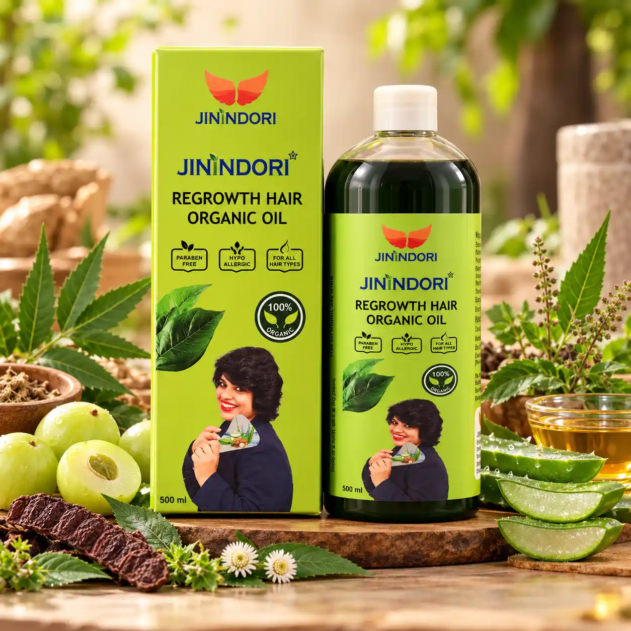 JININDORI Regrowth Hair Organic Oil – 500ml
