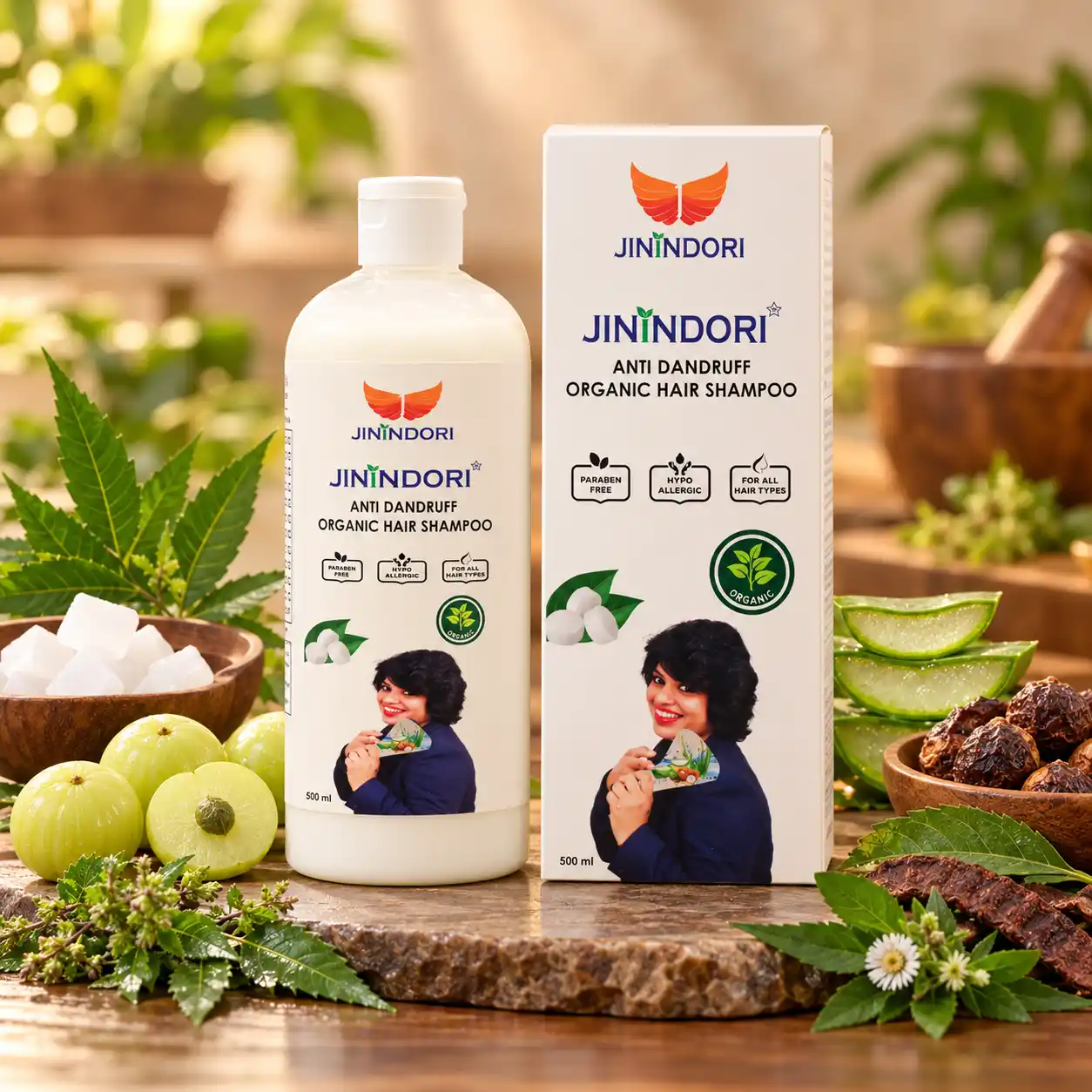 JININDORI Anti Dandruff Organic Hair Shampoo – 500ml