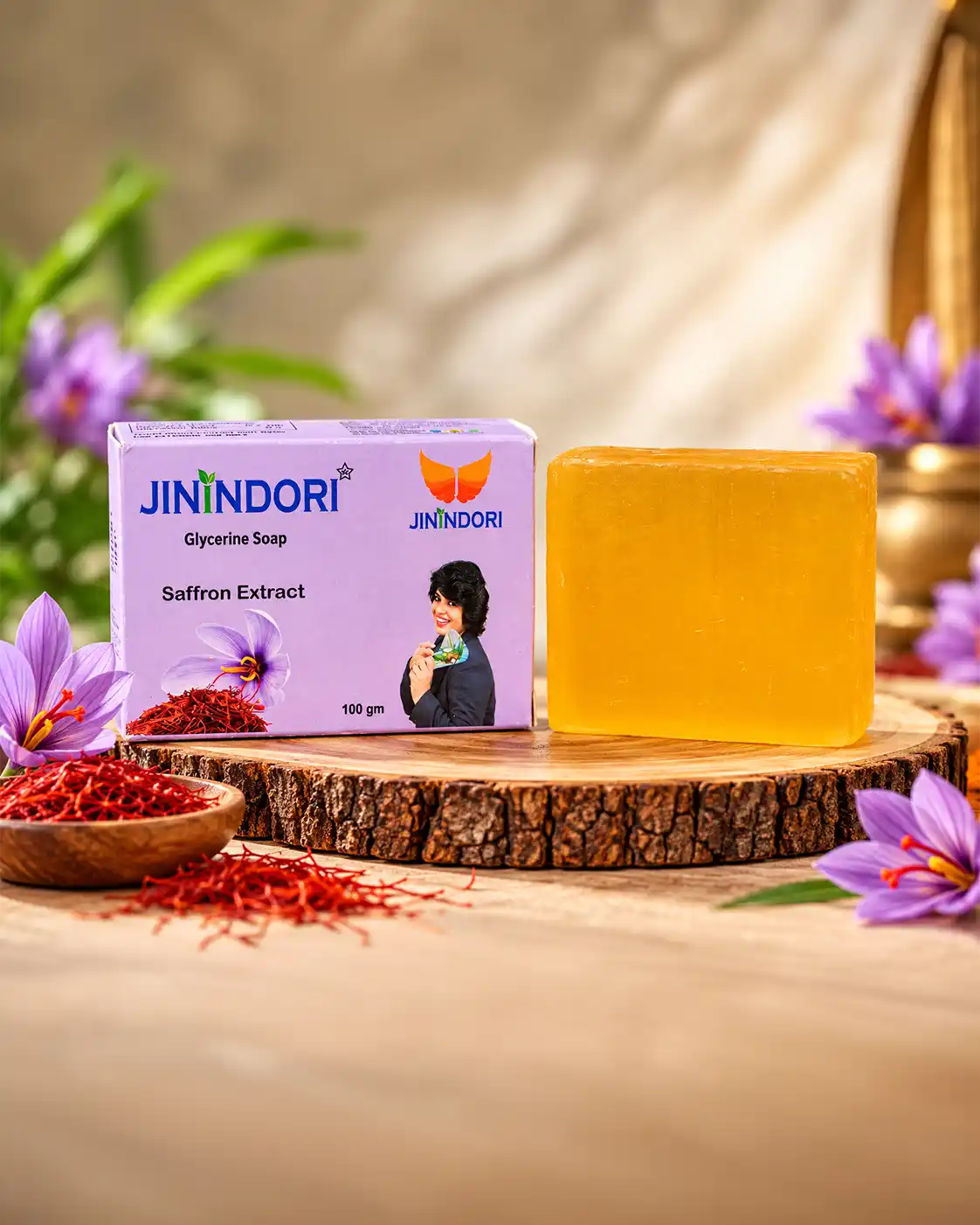 Jinindori Saffron Extract Glycerine Soap – 100g
