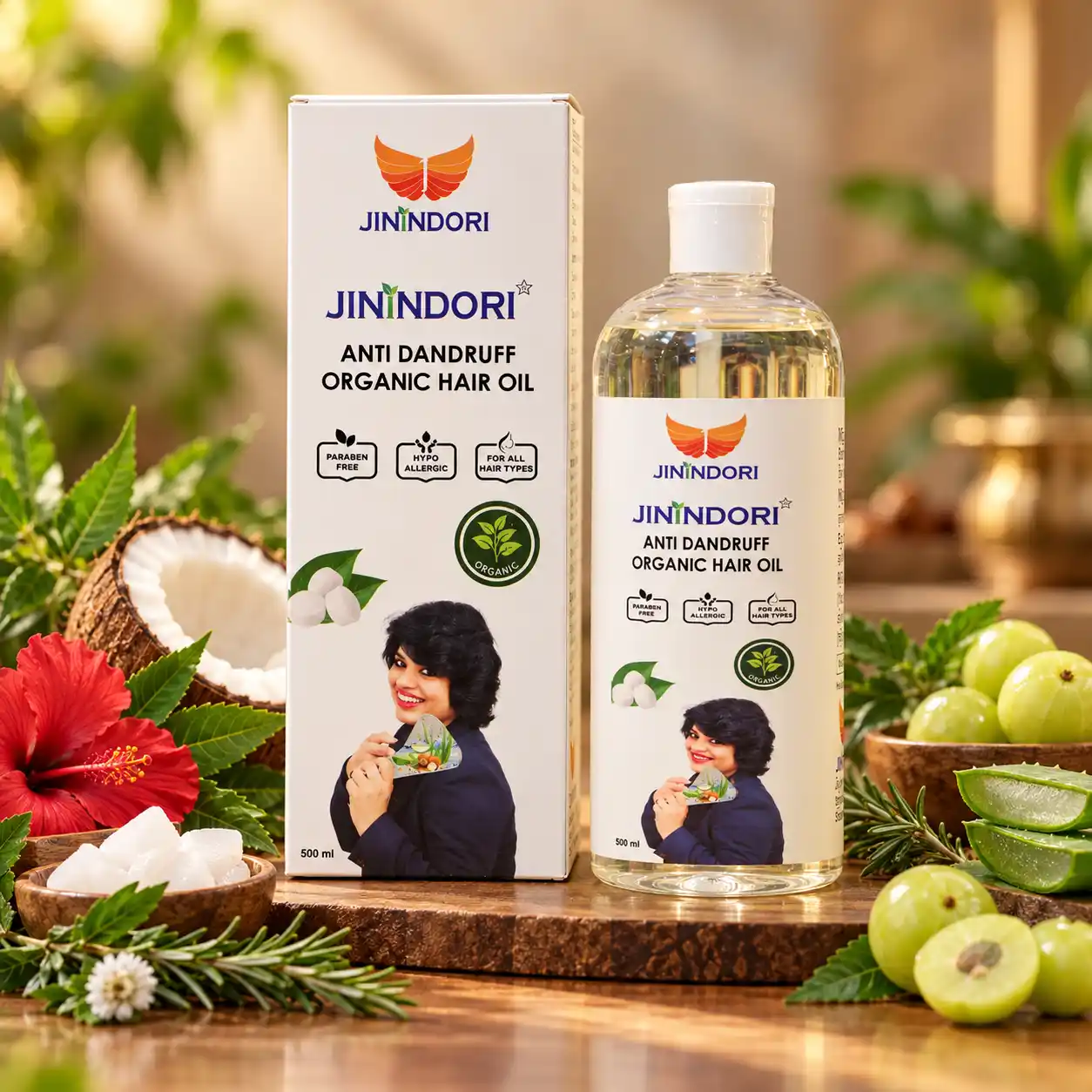 JININDORI Anti Dandruff Organic Hair Oil – 500ml