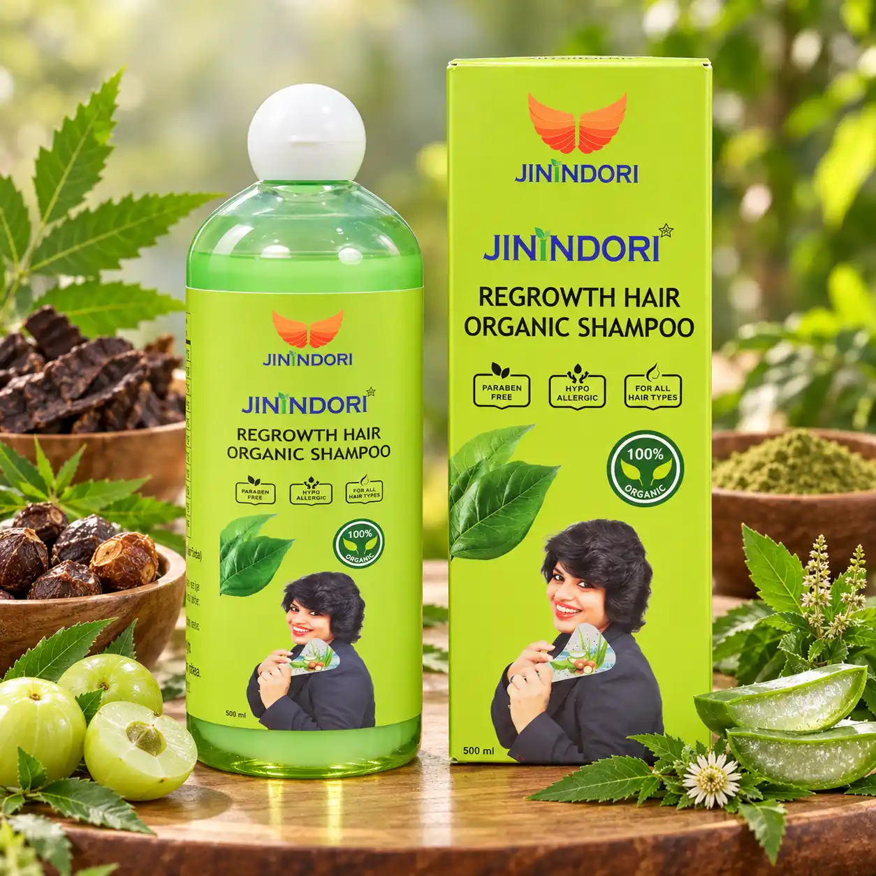 JININDORI Regrowth Hair Organic Shampoo – 500ml